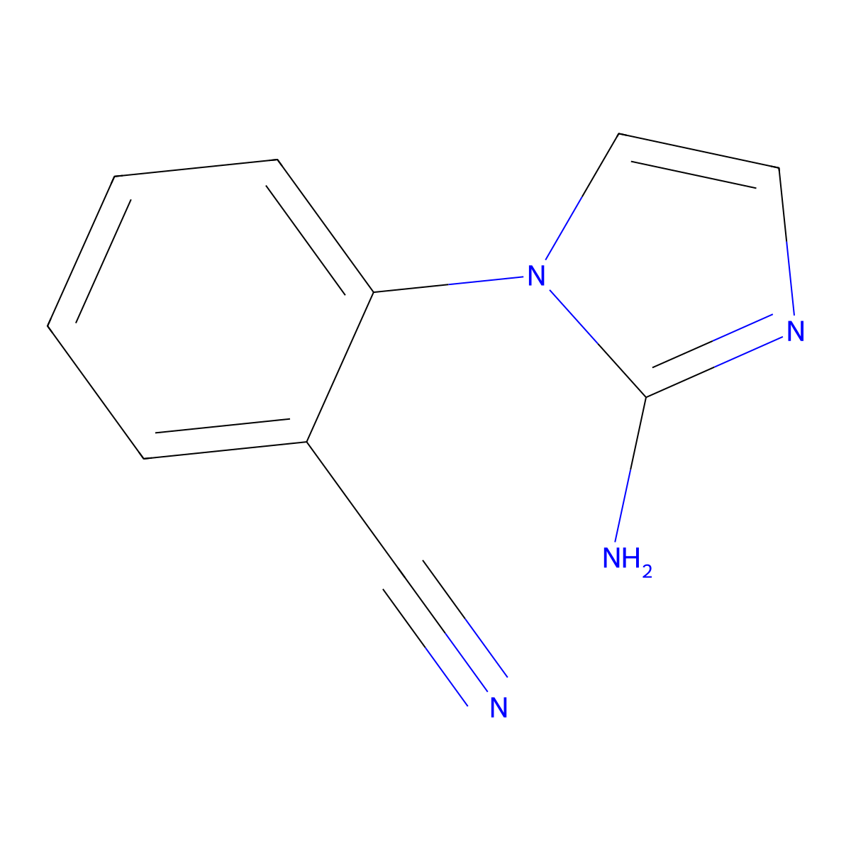 2-(2-amino-1H-imidazol-1-yl)benzonitrile molecular structure, CAS 1536873-95-6