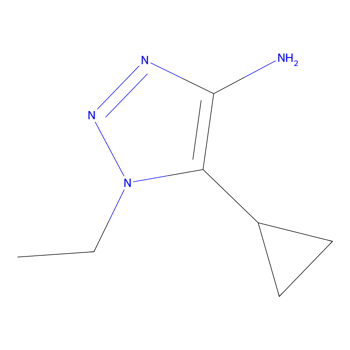 5-cyclopropyl-1-ethyl-1H-1,2,3-triazol-4-amine molecular structure, CAS 1536874-44-8