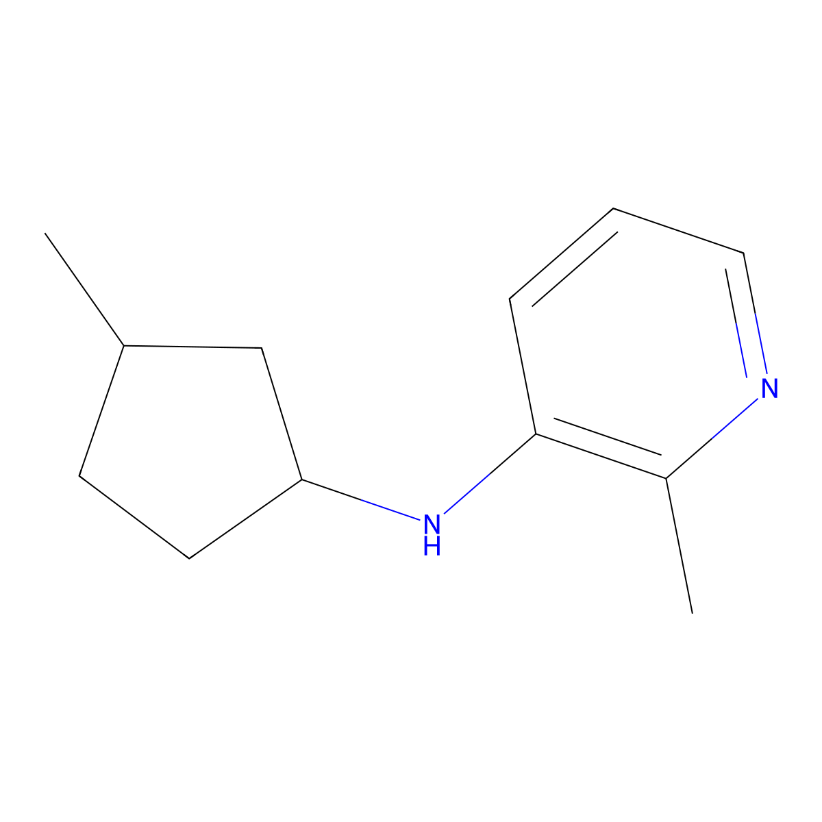 2-methyl-N-(3-methylcyclopentyl)pyridin-3-amine molecular structure, CAS 1536875-20-3