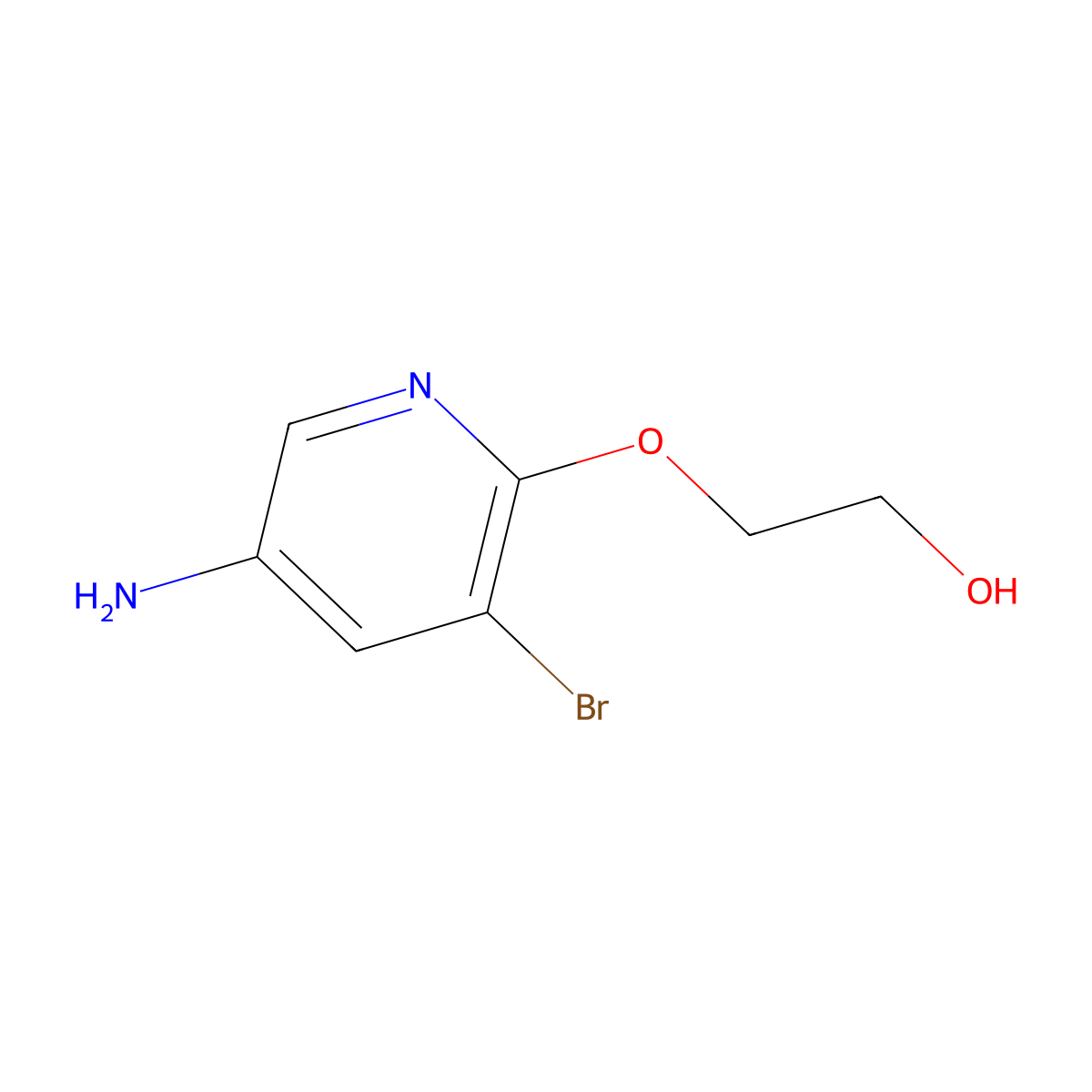 2-[(5-Amino-3-bromopyridin-2-YL)oxy]ethan-1-OL molecular structure, CAS 1536876-83-1