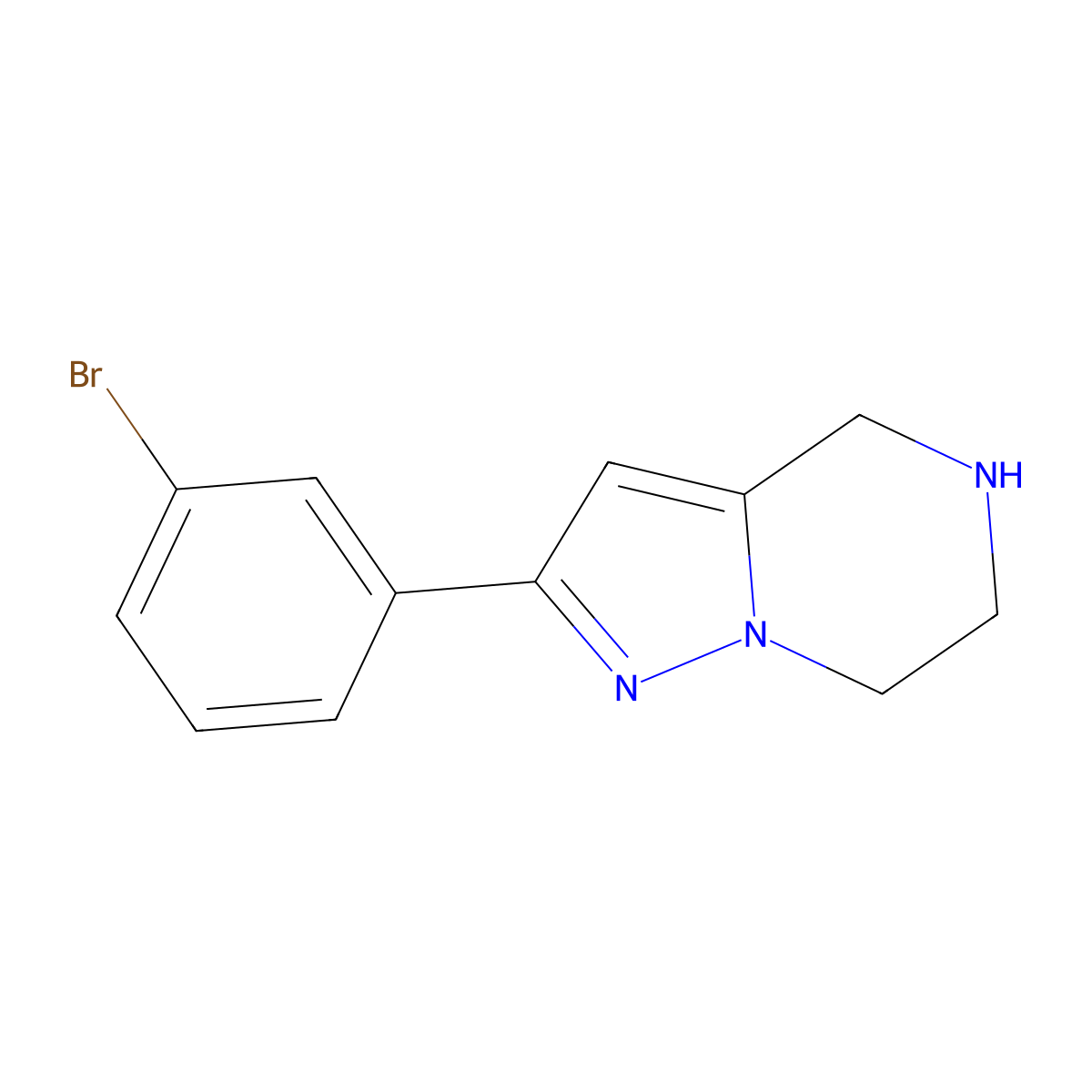 2-(3-Bromophenyl)-4,5,6,7-tetrahydropyrazolo[1,5-A]pyrazine molecular structure, CAS 1536883-81-4