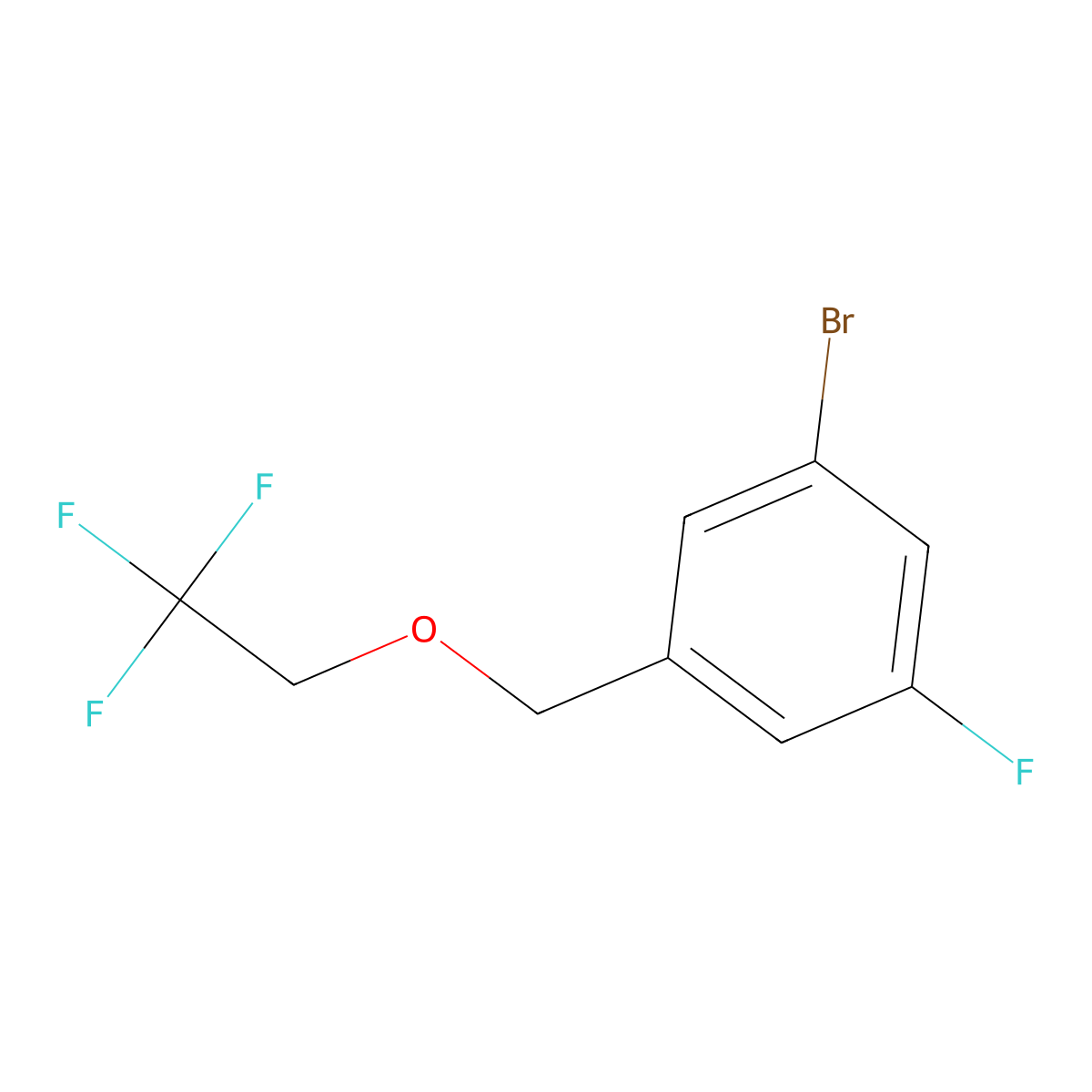 1-Bromo-3-fluoro-5-((2,2,2-trifluoroethoxy)methyl)benzene molecular structure, CAS 1536885-81-0