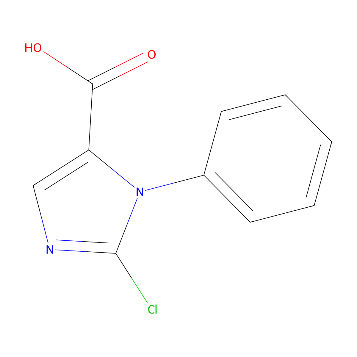 2-chloro-1-phenyl-1H-imidazole-5-carboxylic acid molecular structure, CAS 1536886-56-2