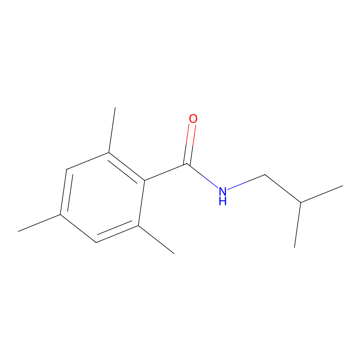 2,4,6-trimethyl-N-(2-methylpropyl)benzamide molecular structure, CAS 1536888-96-6