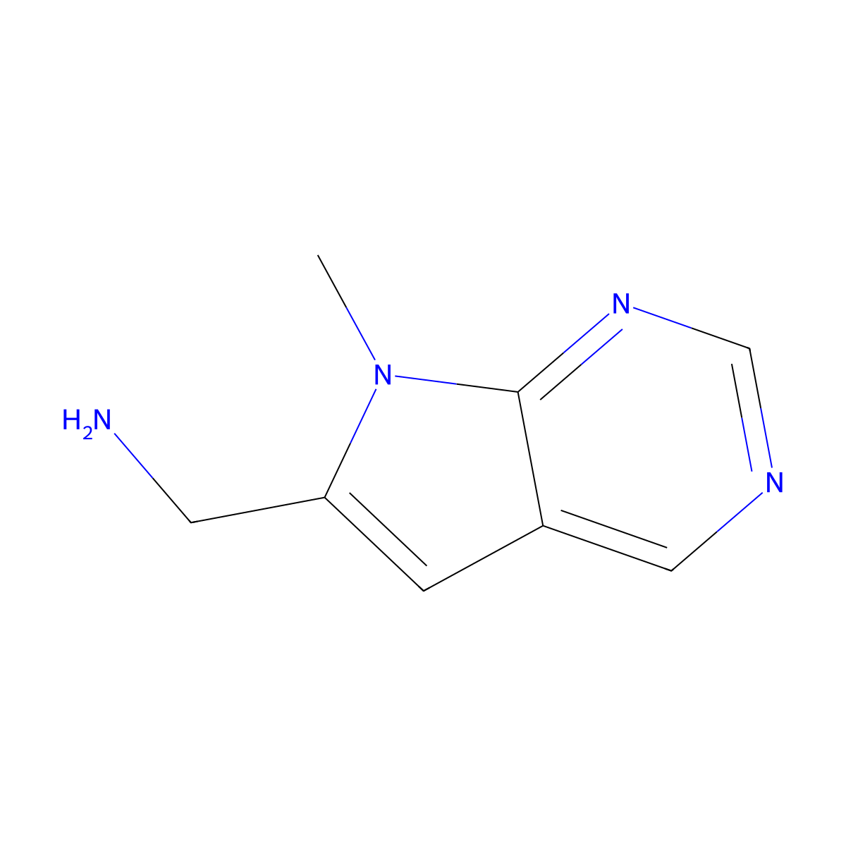 (7-Methyl-7H-pyrrolo[2,3-d]pyrimidin-6-yl)methanamine molecular structure, CAS 1536890-56-8