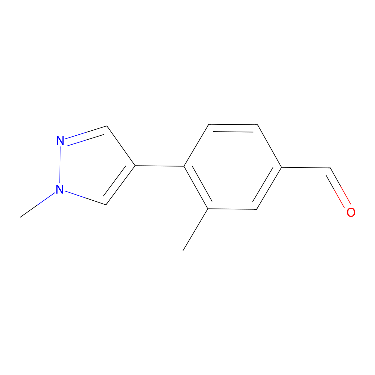 3-Methyl-4-(1-methyl-1H-pyrazol-4-yl)benzaldehyde molecular structure, CAS 1536892-04-2