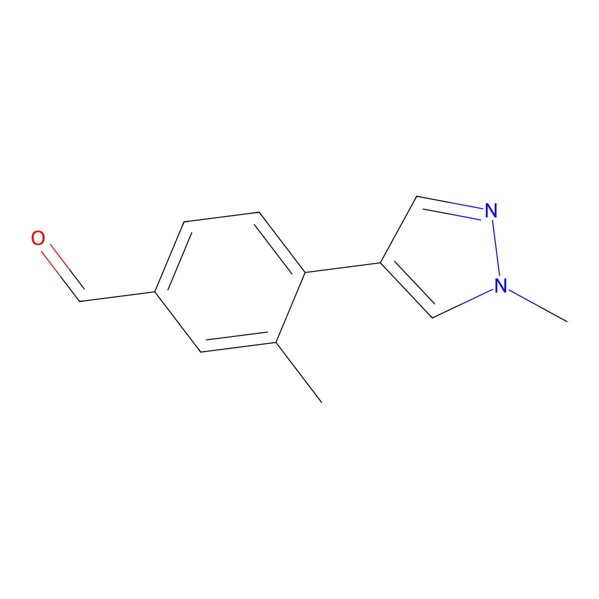 3-Methyl-4-(1-methyl-1H-pyrazol-4-yl)benzaldehyde molecular structure, CAS 1536892-04-2
