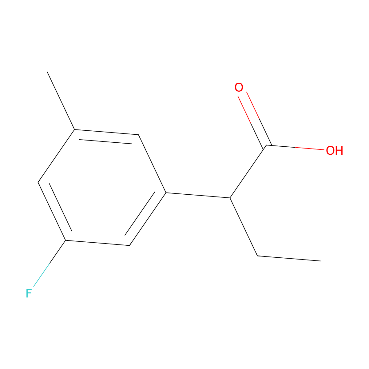 2-(3-Fluoro-5-methylphenyl)butanoic acid molecular structure, CAS 1536903-83-9