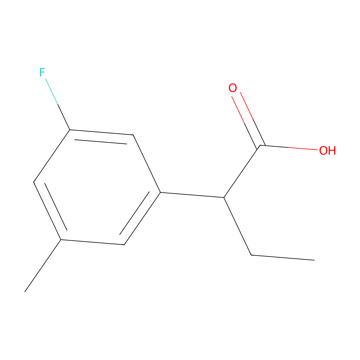 2-(3-Fluoro-5-methylphenyl)butanoic acid molecular structure, CAS 1536903-83-9