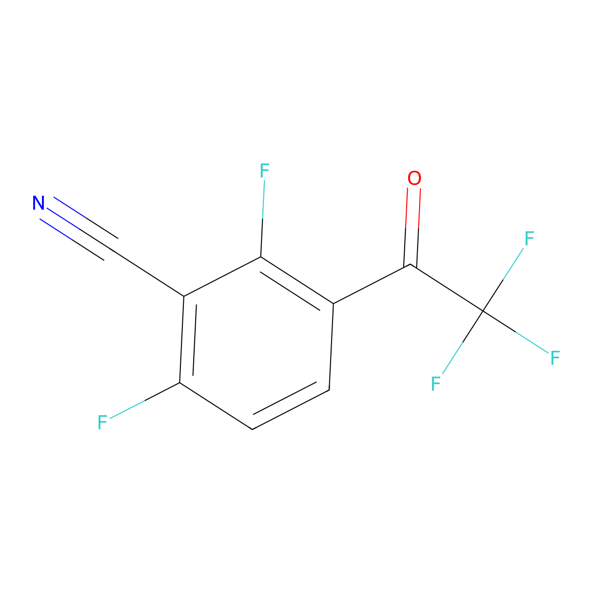 2,6-Difluoro-3-(2,2,2-trifluoroacetyl)benzonitrile molecular structure, CAS 1536911-73-5