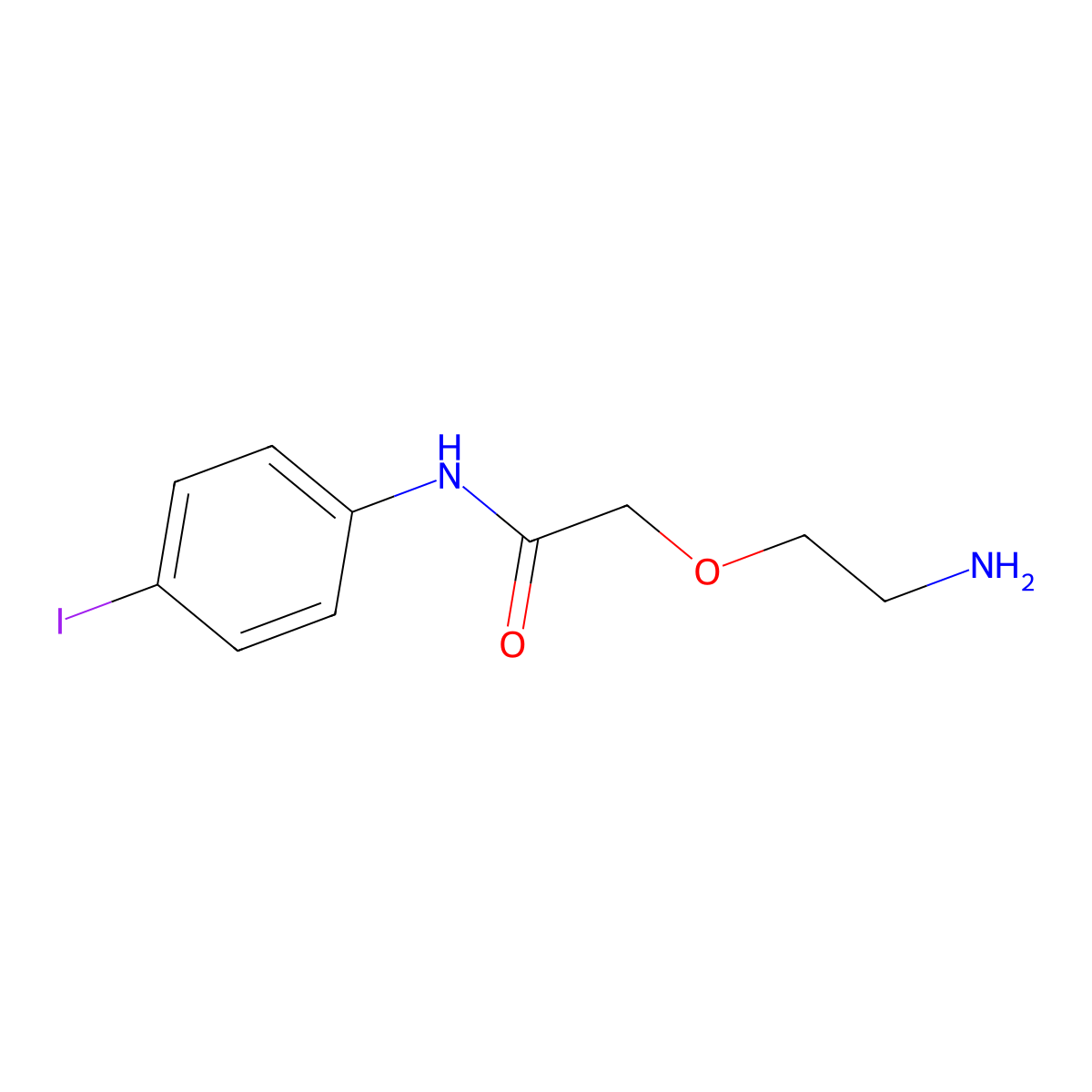 2-(2-Aminoethoxy)-N-(4-iodophenyl)acetamide molecular structure, CAS 1536912-42-1