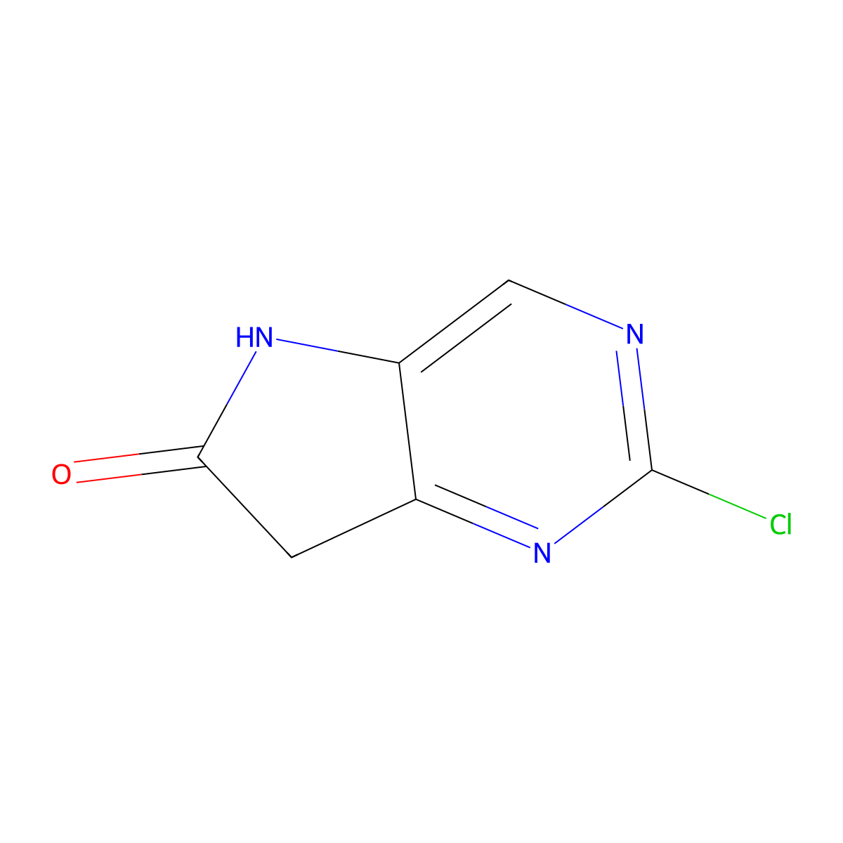 2-Chloro-5,7-dihydropyrrolo[3,2-d]pyrimidin-6-one molecular structure, CAS 1536927-56-6