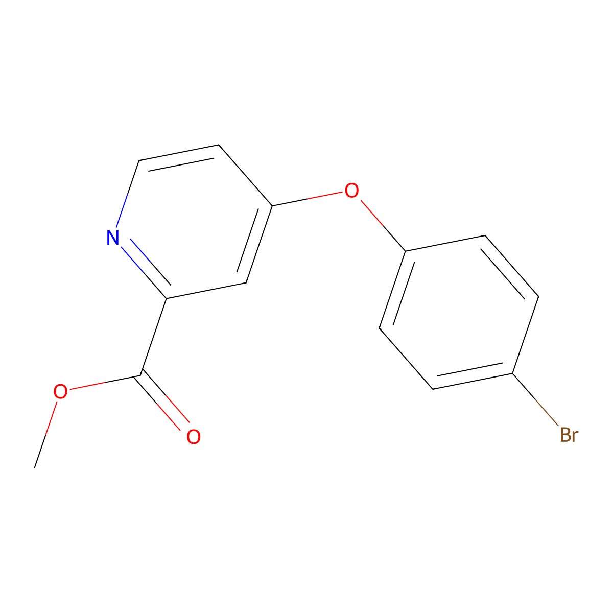 Methyl 4-(4-bromophenoxy)pyridine-2-carboxylate molecular structure, CAS 1536928-65-0