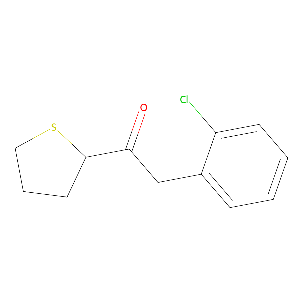 2-(2-Chlorophenyl)-1-(thiolan-2-yl)ethan-1-one molecular structure, CAS 1536935-92-8