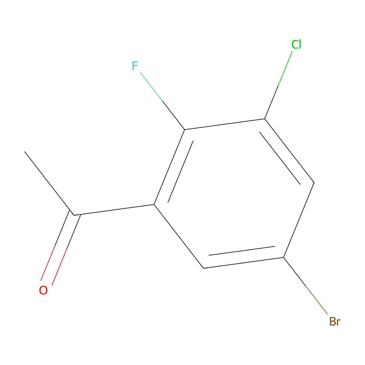 1-(5-Bromo-3-chloro-2-fluorophenyl)ethanone molecular structure, CAS 1536939-67-9