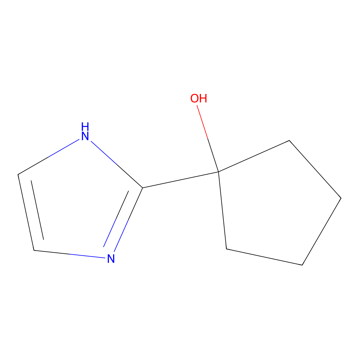 1-(1H-imidazol-2-yl)cyclopentan-1-ol molecular structure, CAS 1536939-97-5