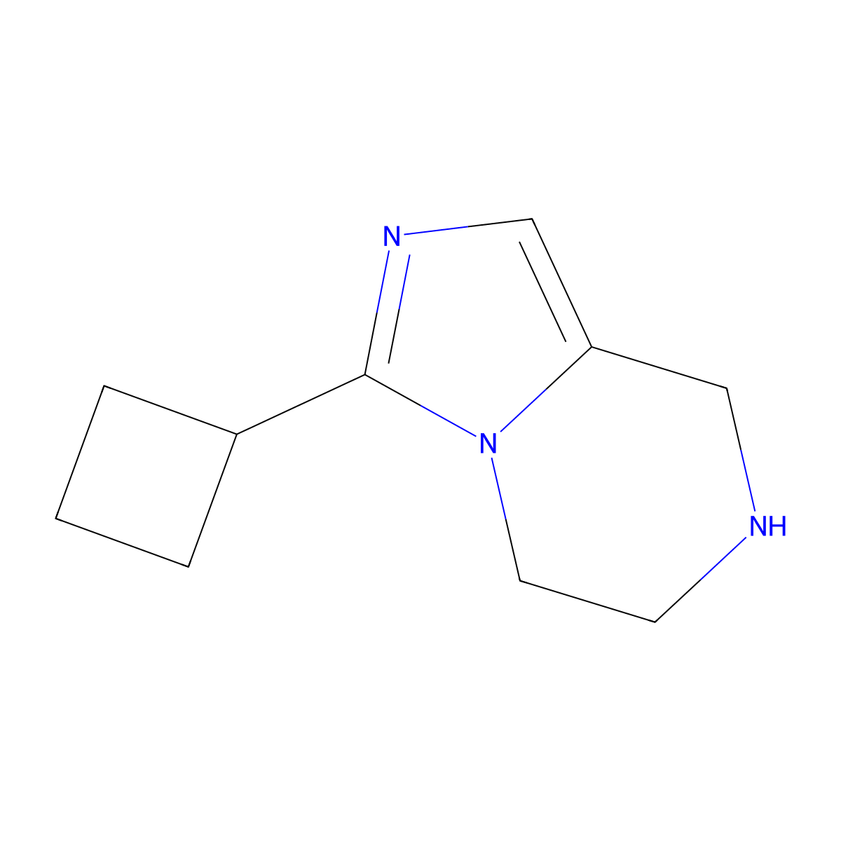 3-cyclobutyl-5H,6H,7H,8H-imidazo[1,5-a]pyrazine molecular structure, CAS 1536942-11-6