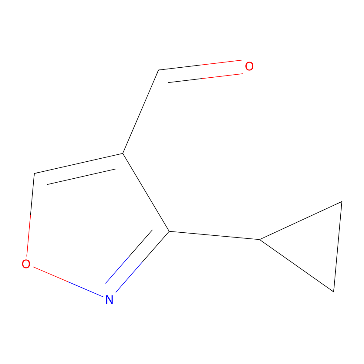 3-Cyclopropyl-1,2-oxazole-4-carbaldehyde molecular structure, CAS 1536944-73-6