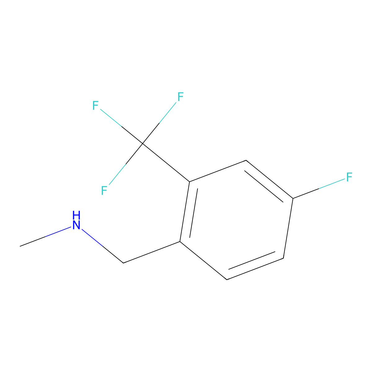 {[4-Fluoro-2-(trifluoromethyl)phenyl]methyl}(methyl)amine molecular structure, CAS 1536946-80-1