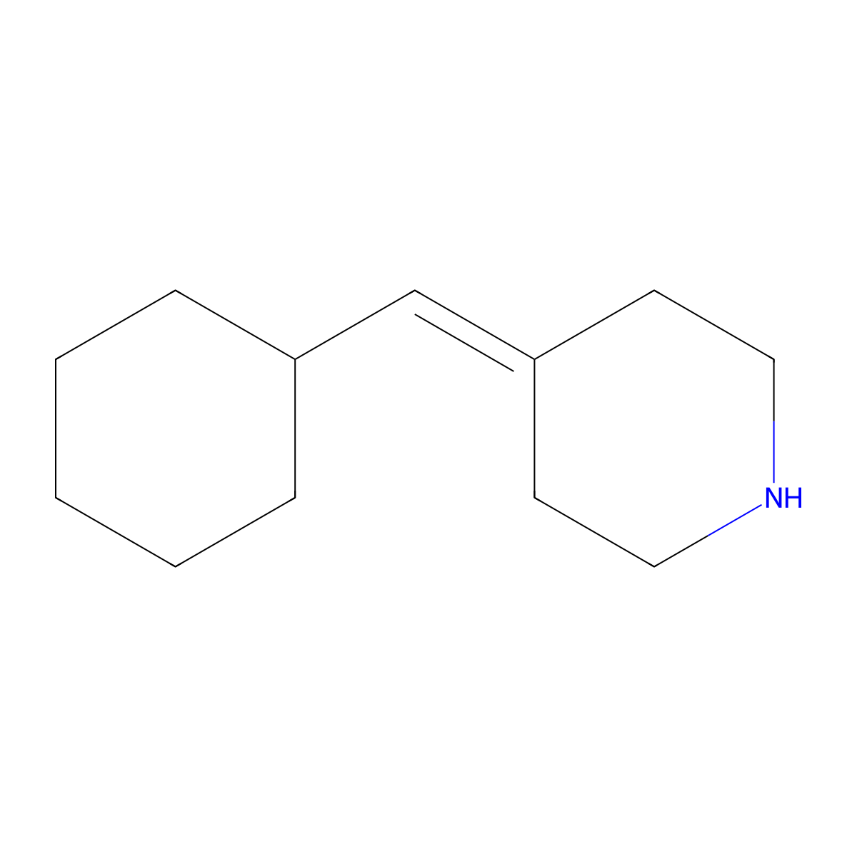 4-(Cyclohexylmethylidene)piperidine molecular structure, CAS 1536955-55-1