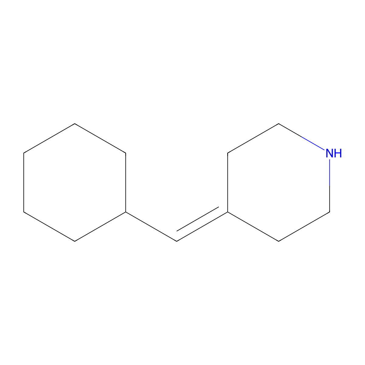 4-(Cyclohexylmethylidene)piperidine molecular structure, CAS 1536955-55-1