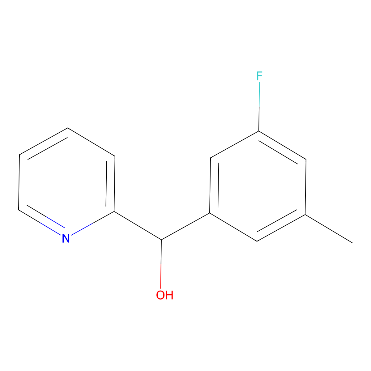 alpha-(3-Fluoro-5-methylphenyl)-2-pyridinemethanol molecular structure, CAS 1536961-17-7