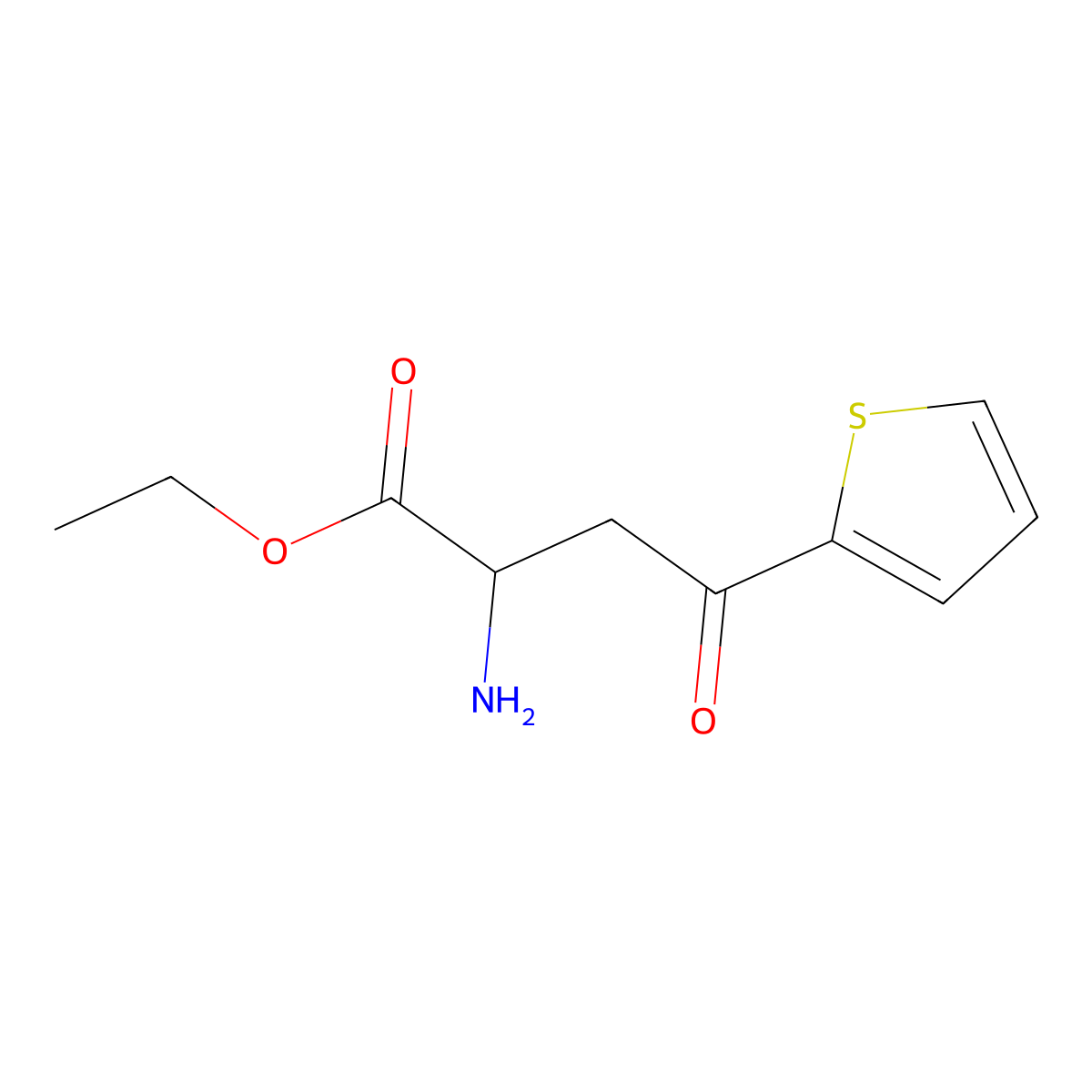 Ethyl 2-amino-4-oxo-4-(thiophen-2-yl)butanoate molecular structure, CAS 1536961-29-1