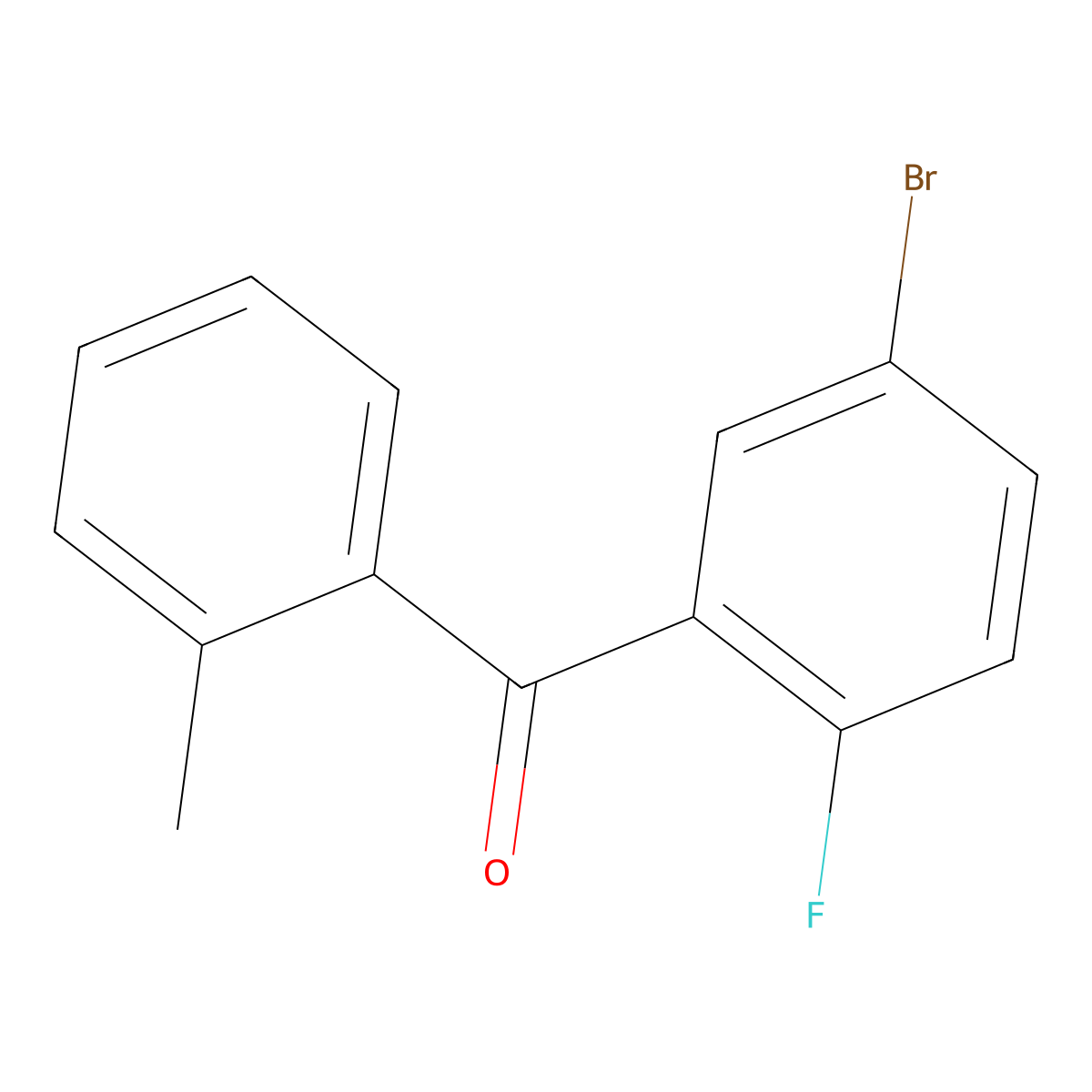 Methanone, (5-bromo-2-fluorophenyl)(2-methylphenyl)- molecular structure, CAS 1536962-11-4