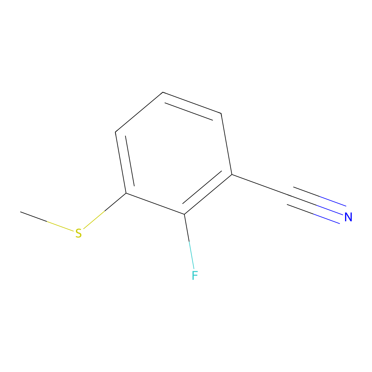 2-Fluoro-3-(methylthio)benzonitrile molecular structure, CAS 1536963-51-5