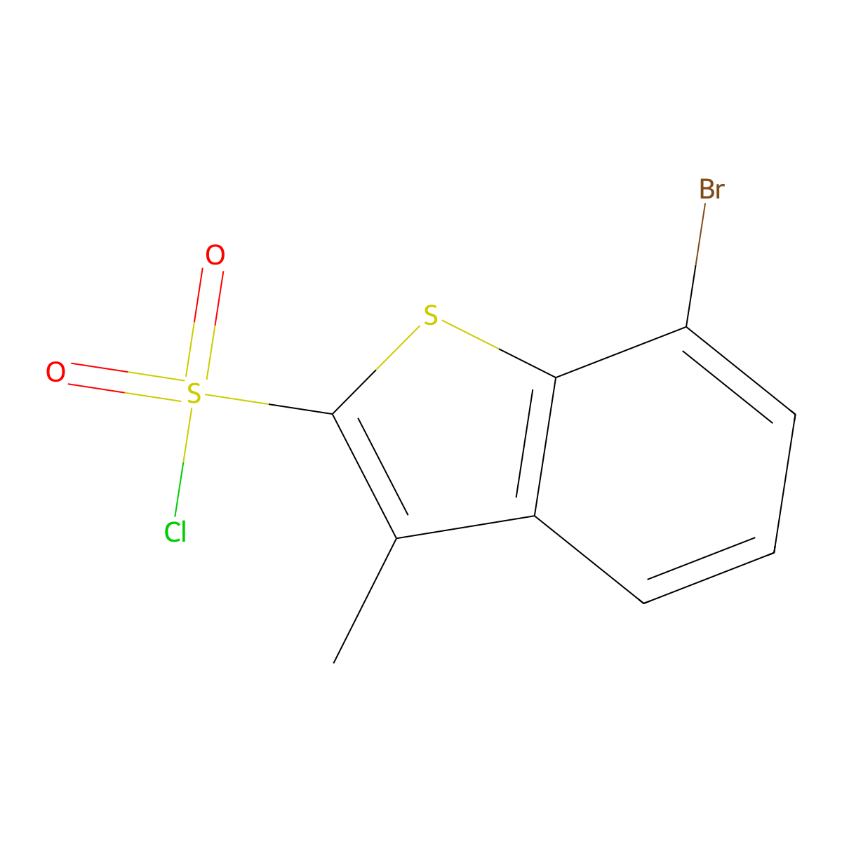7-Bromo-3-methyl-1-benzothiophene-2-sulfonylchloride molecular structure, CAS 1536989-89-5