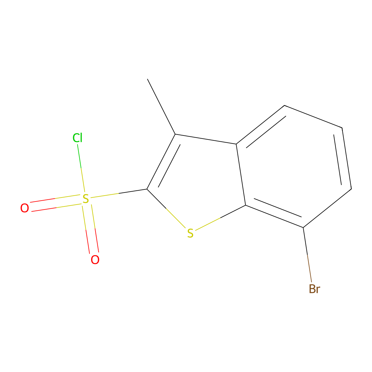 7-Bromo-3-methyl-1-benzothiophene-2-sulfonylchloride molecular structure, CAS 1536989-89-5