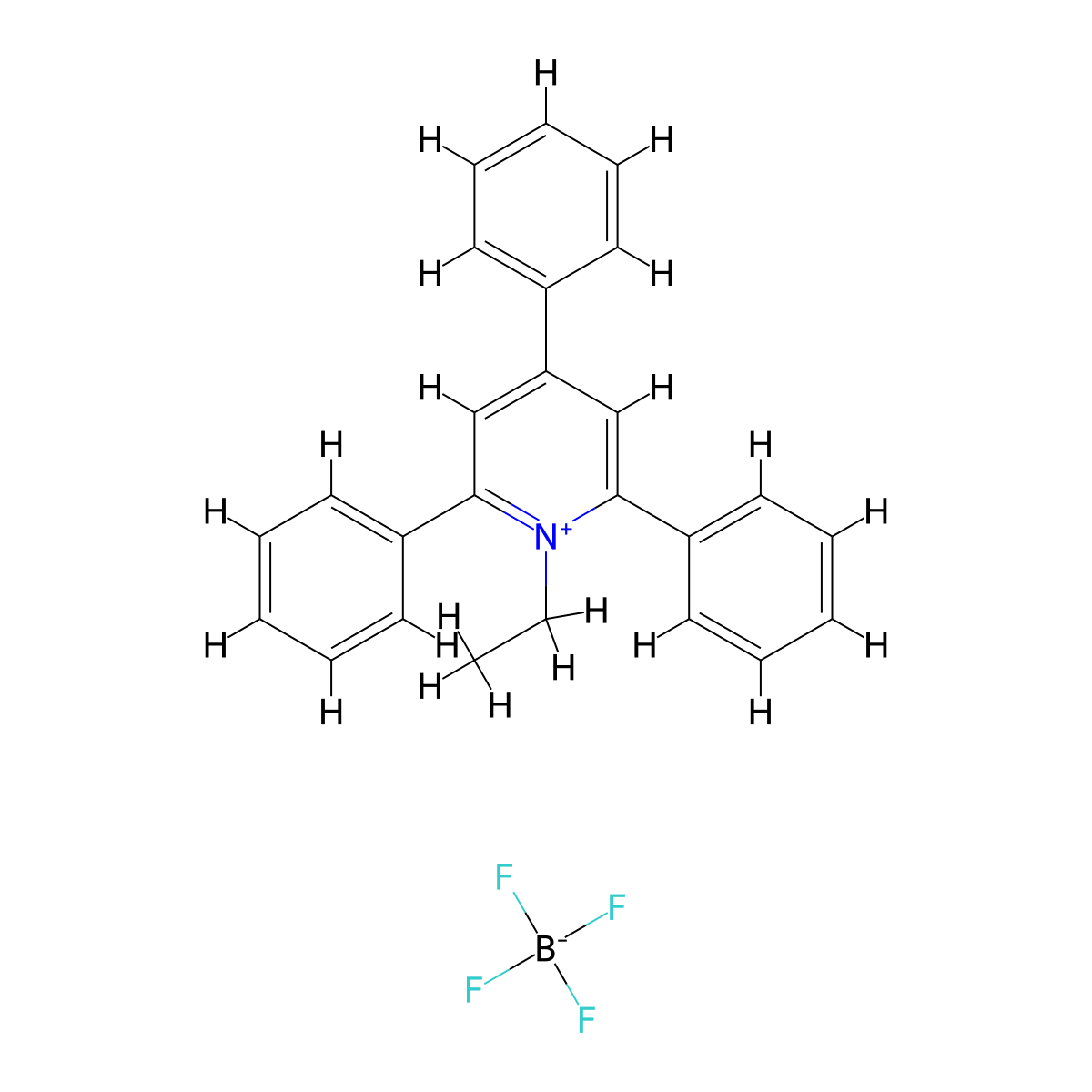 1-Ethyl-2,4,6-triphenylpyridin-1-ium tetrafluoroborate molecular structure, CAS 1537-38-8