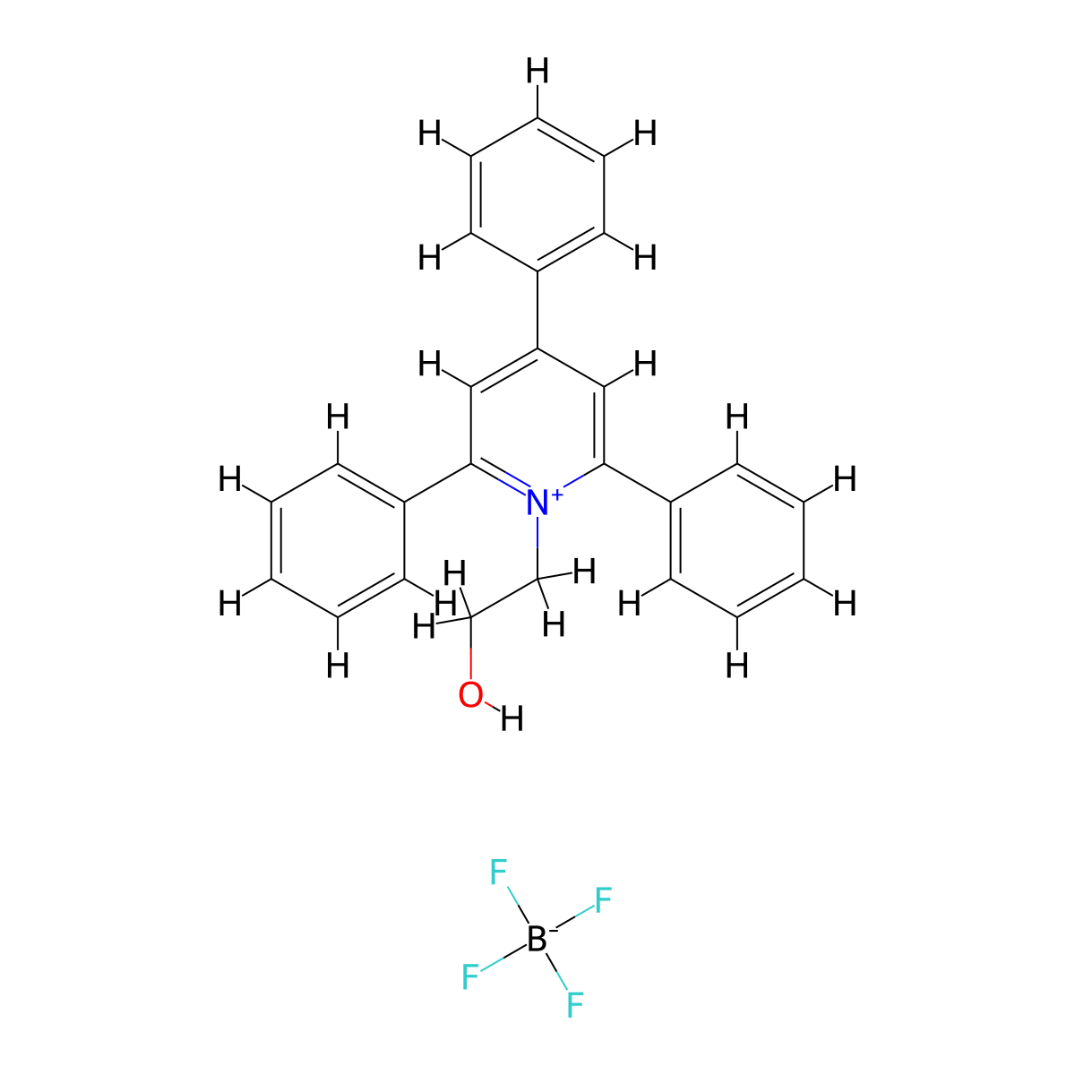 N-(2-hydroxyethyl)-2,4,6-triphenylpyridinium tetrafluoroborate molecular structure, CAS 1537-40-2
