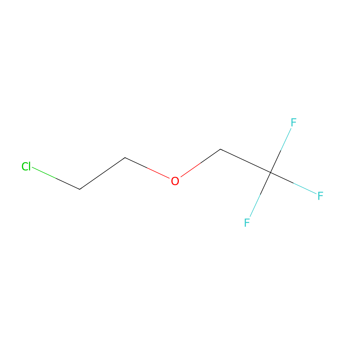 2-Chloroethyl 2,2,2-trifluoroethyl ether molecular structure, CAS 1537-70-8