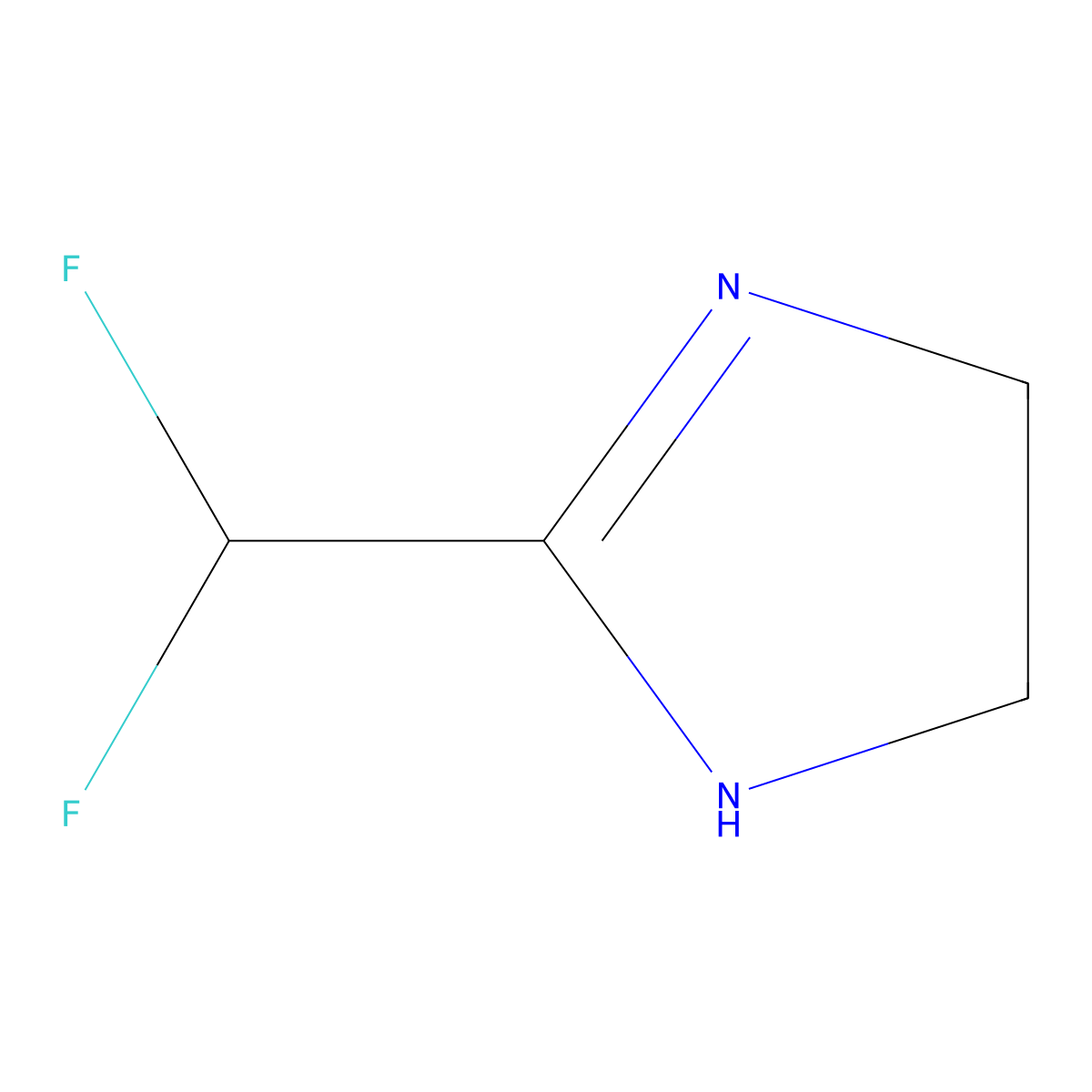 2-(difluoromethyl)-4,5-dihydro-1H-imidazole molecular structure, CAS 1537-91-3