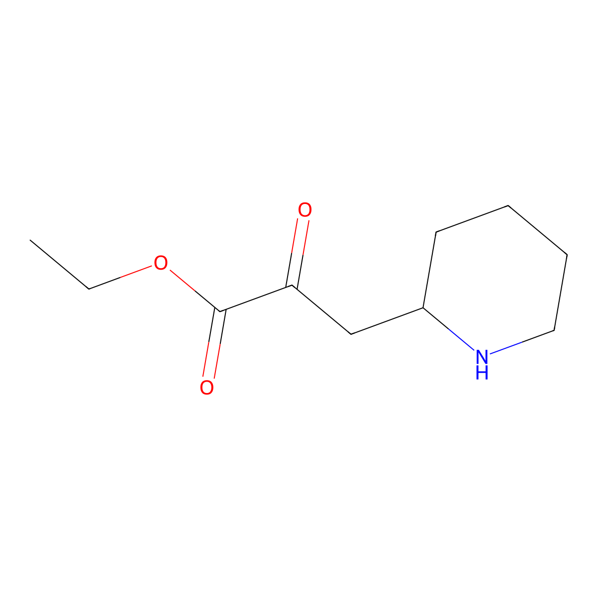 Ethyl 2-oxo-3-(piperidin-2-yl)propanoate molecular structure, CAS 1537012-58-0