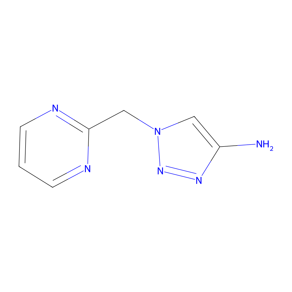 1-(Pyrimidin-2-ylmethyl)-1H-1,2,3-triazol-4-amine molecular structure, CAS 1537028-04-8