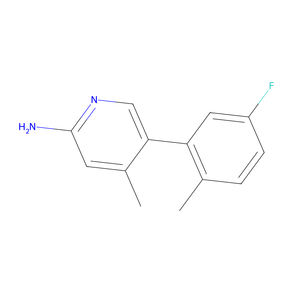 5-(5-Fluoro-2-methylphenyl)-4-methyl-2-pyridinamine molecular structure, CAS 1537036-51-3