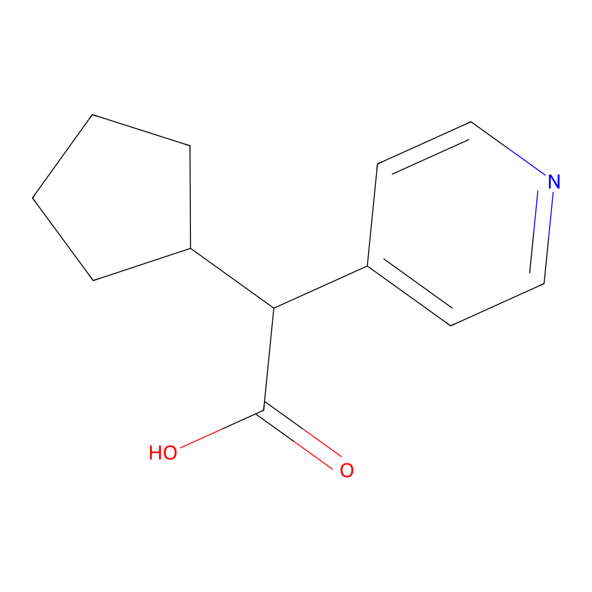 2-Cyclopentyl-2-(pyridin-4-yl)acetic acid molecular structure, CAS 1537040-17-7