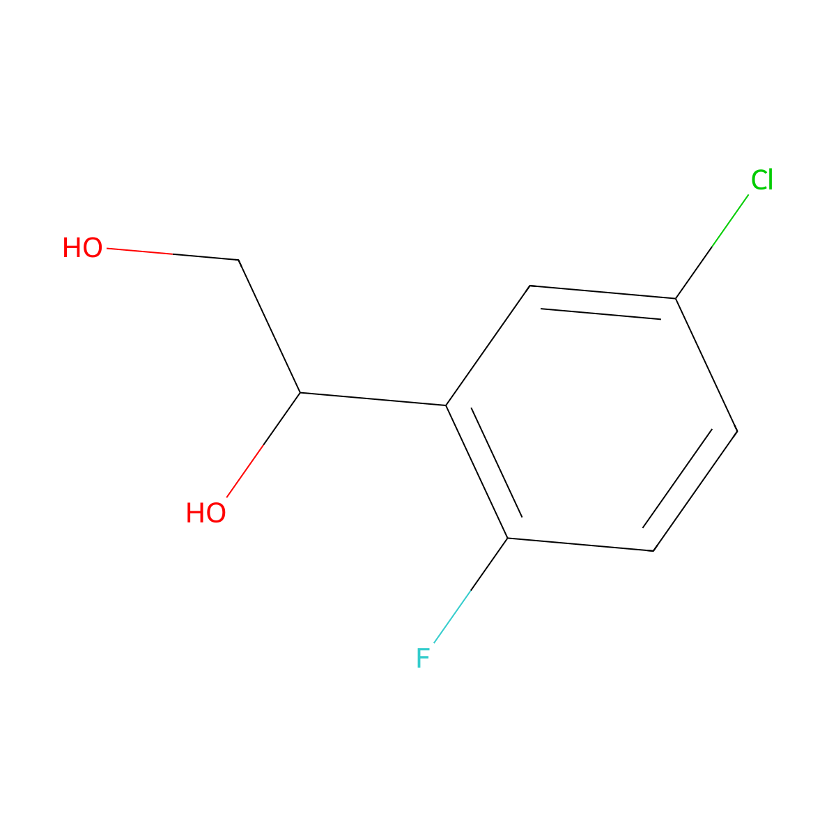 1-(5-Chloro-2-fluorophenyl)ethane-1,2-diol molecular structure, CAS 1537041-69-2