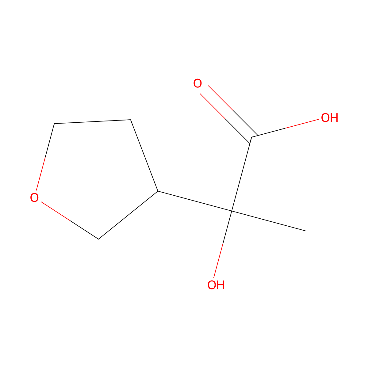 2-Hydroxy-2-(oxolan-3-yl)propanoic acid molecular structure, CAS 1537043-47-2