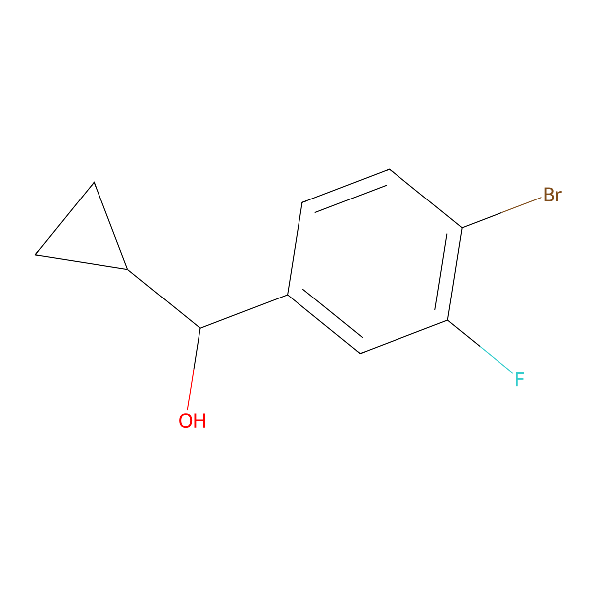 4-Bromo-alpha-cyclopropyl-3-fluorobenzenemethanol molecular structure, CAS 1537054-50-4
