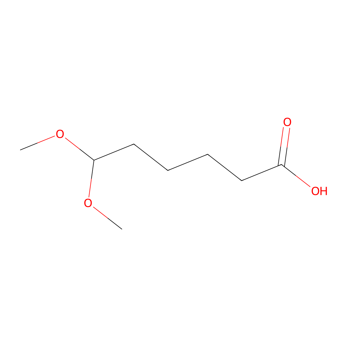 6,6-Dimethoxyhexanoic acid molecular structure, CAS 153706-85-5