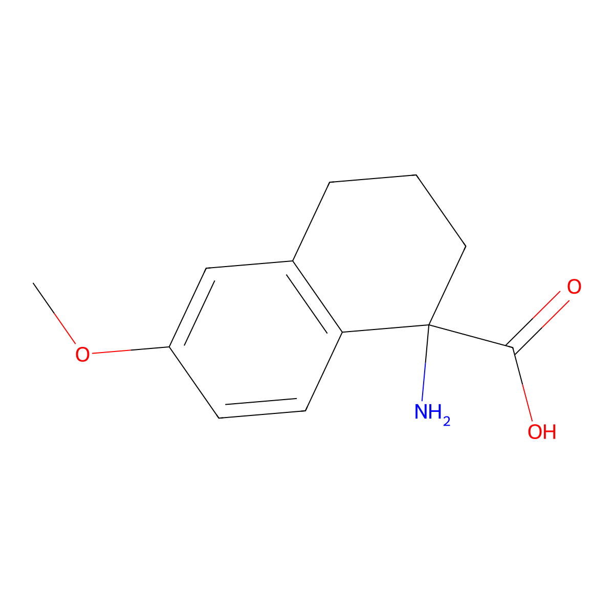 1-Amino-6-methoxy-1,2,3,4-tetrahydronaphthalene-1-carboxylic acid molecular structure, CAS 153707-94-9