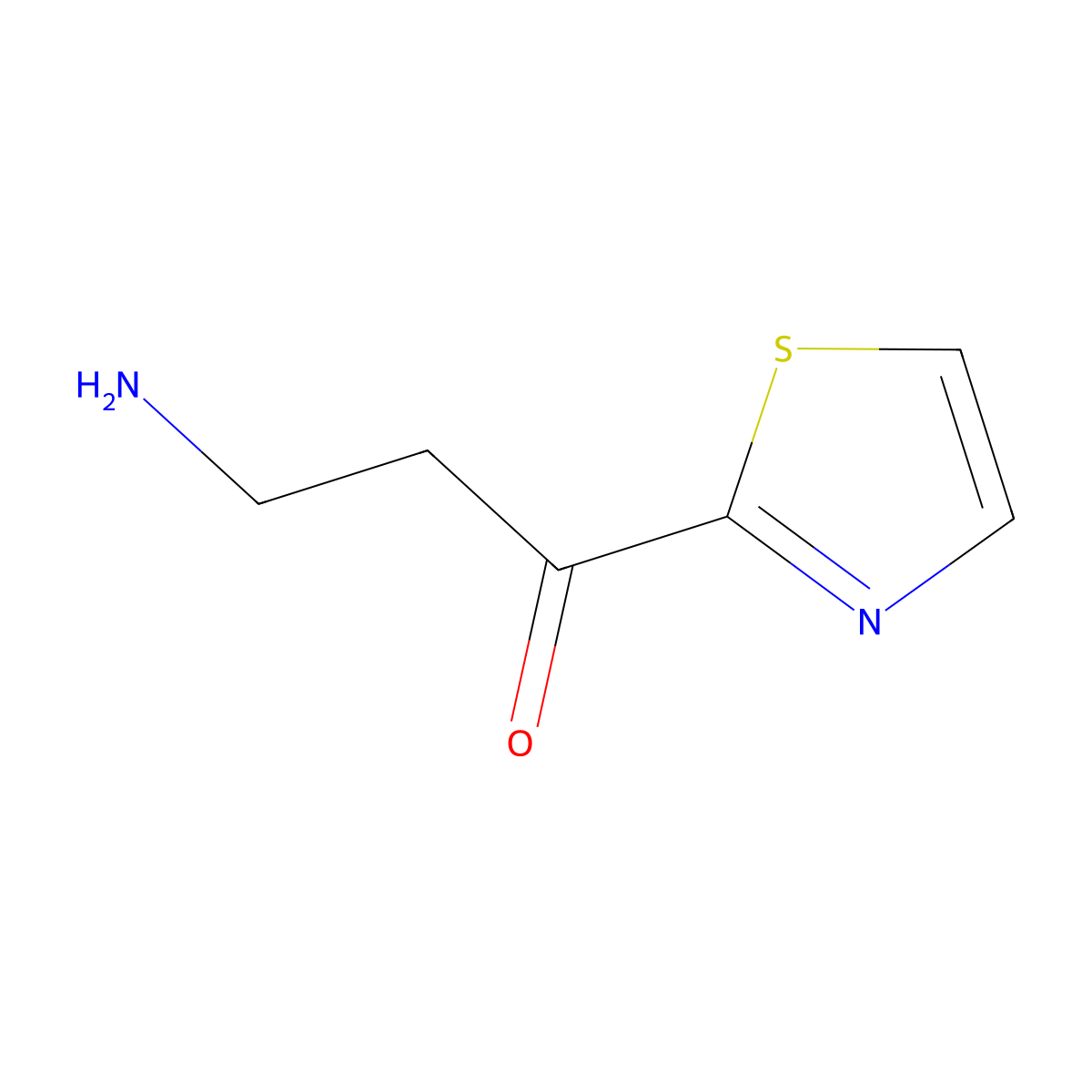 3-Amino-1-(1,3-thiazol-2-yl)propan-1-one molecular structure, CAS 1537079-98-3