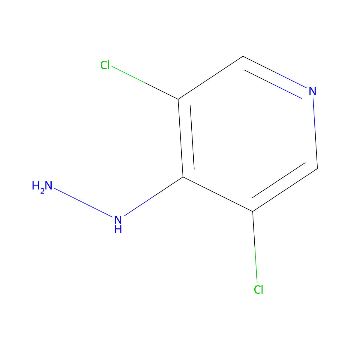 3,5-Dichloro-4-hydrazinylpyridine molecular structure, CAS 153708-69-1
