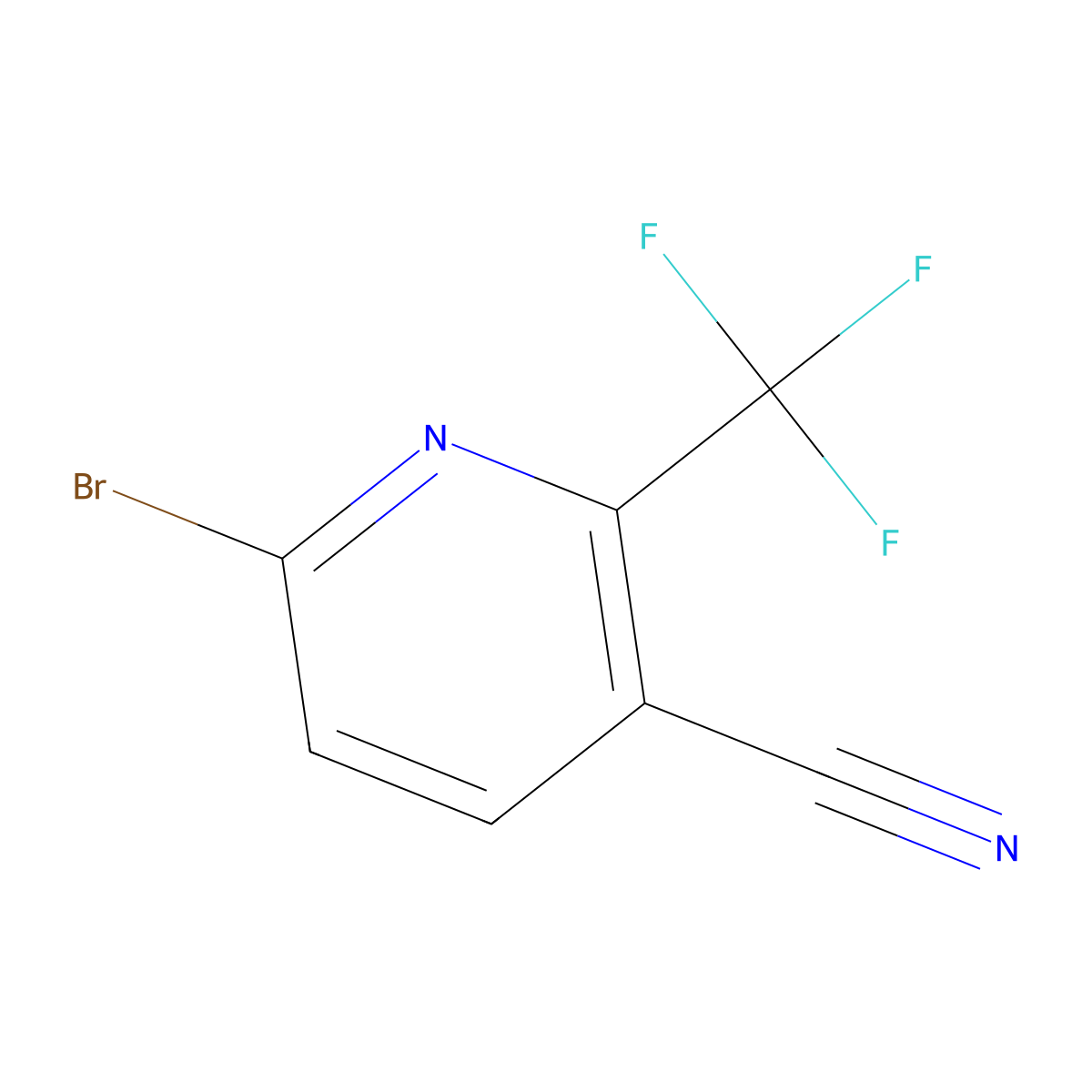 6-Bromo-2-(trifluoromethyl)-3-pyridinecarbonitrile molecular structure, CAS 1537087-69-6