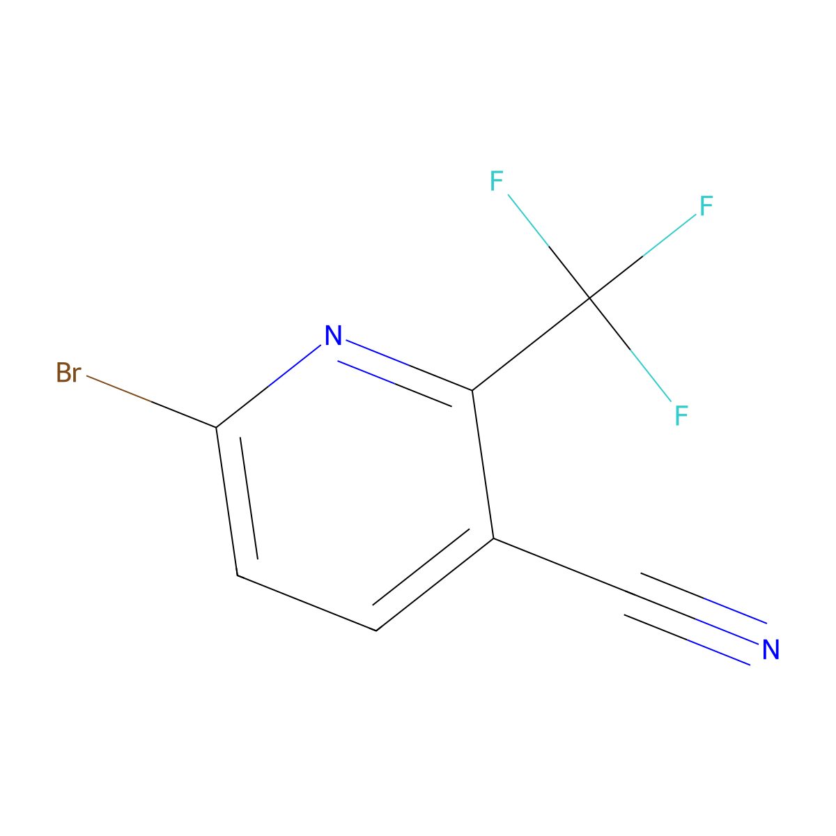 6-Bromo-2-(trifluoromethyl)-3-pyridinecarbonitrile molecular structure, CAS 1537087-69-6
