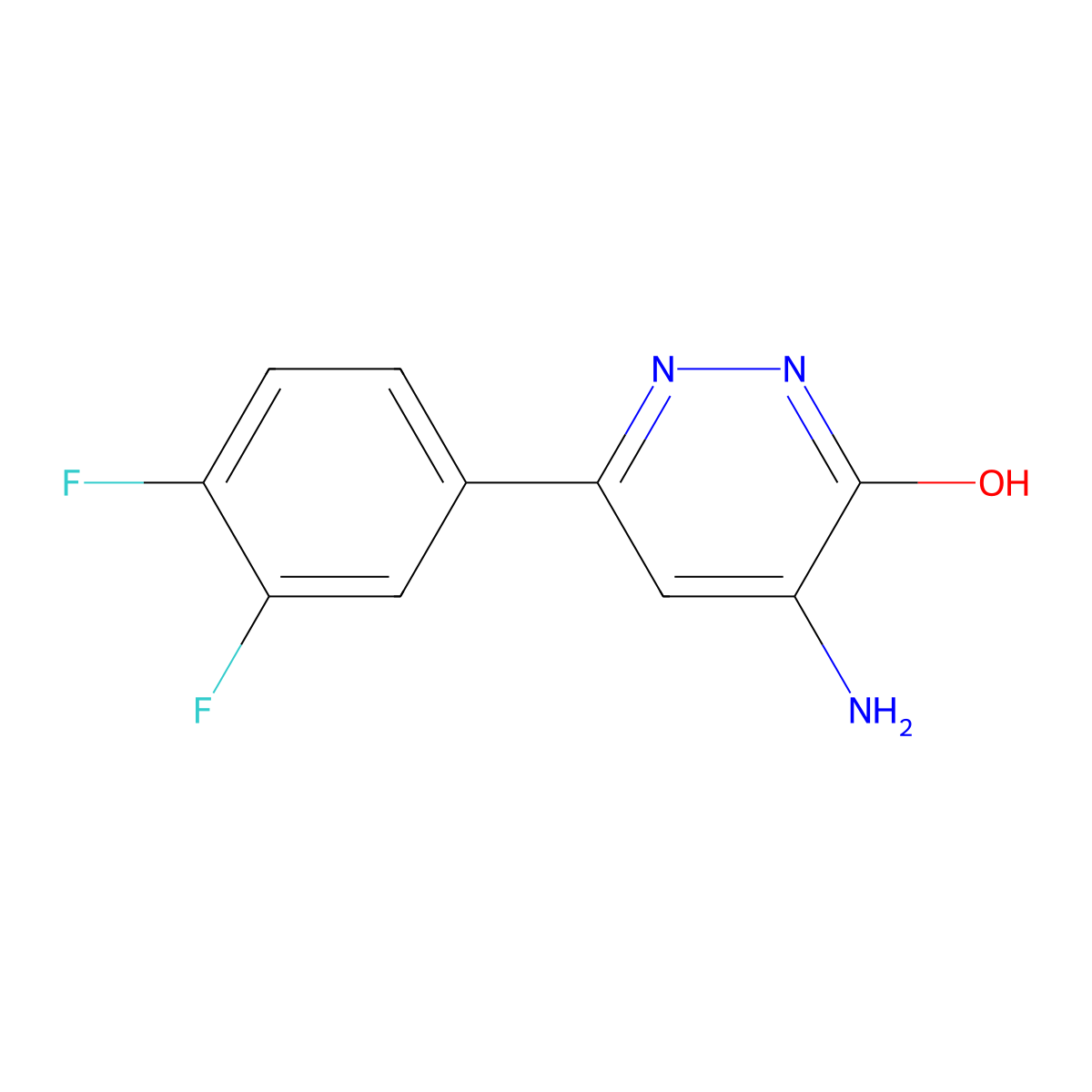4-Amino-6-(3,4-difluorophenyl)pyridazin-3-ol molecular structure, CAS 1537110-63-6