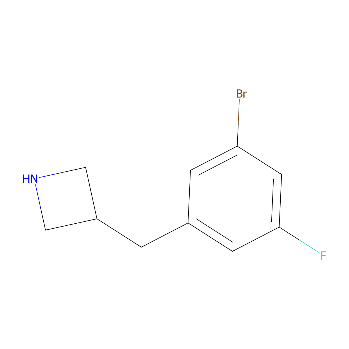 3-(3-Bromo-5-fluorobenzyl)azetidine molecular structure, CAS 1537112-83-6